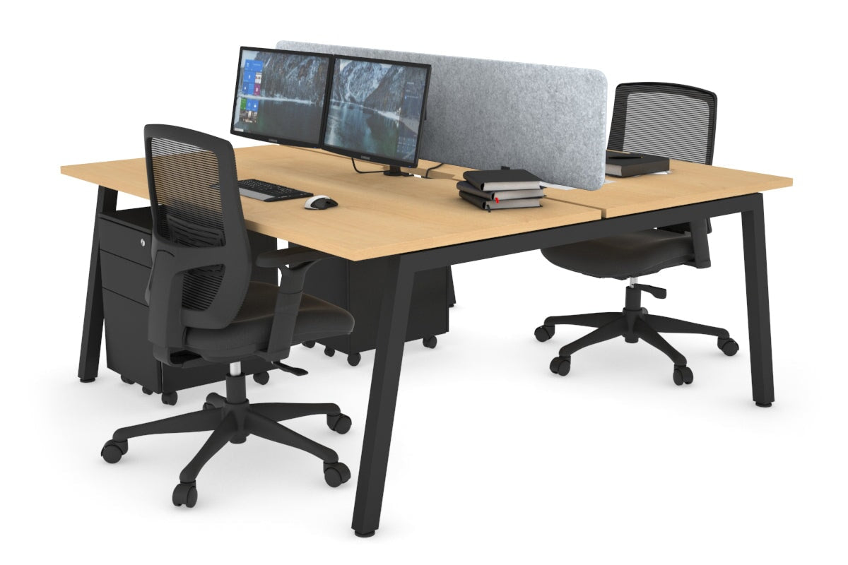 Quadro 2-Person Office Workstation Desk - 1600L x 800W with Cable Management - Perfect for Collaborative Workspaces & Home Offices