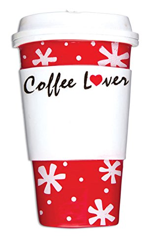 Personalized Coffee Lover Christmas Ornament - Custom Santa Mug Decor for Holiday Tree, Gift & Coffee Enthusiasts | Perfect for Xmas Decorations, Office Party & Secret Santa Gifts