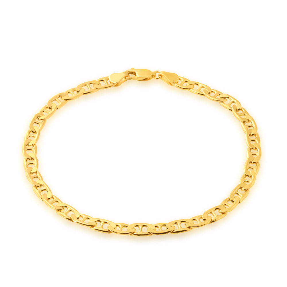 9ct Silver Filled Yellow Gold 120 Gauge 21cm Bracelet - Elegant Jewelry for Women, Perfect for Parties, Weddings & Special Occasions