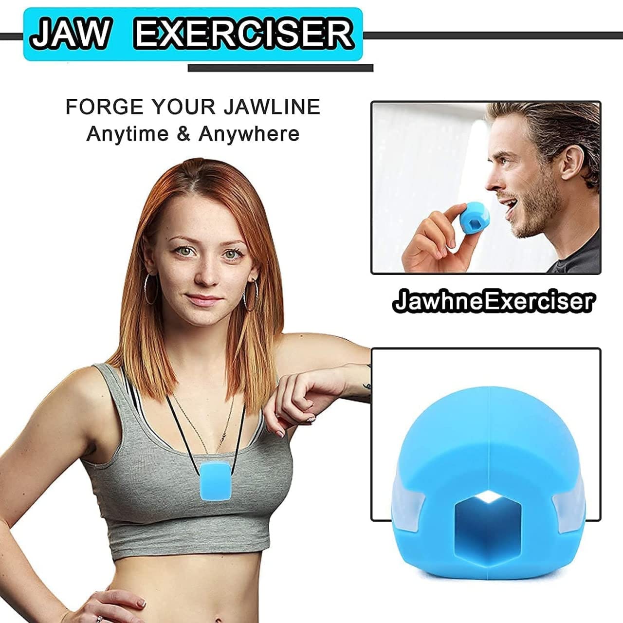 KOSHIYA Jawline Exerciser for Men & Women - Double Chin Reducer, Face Slimmer & Jaw Toner - Strengthen & Define Your Jawline - Perfect for Home, Gym & Travel (Multicolor)