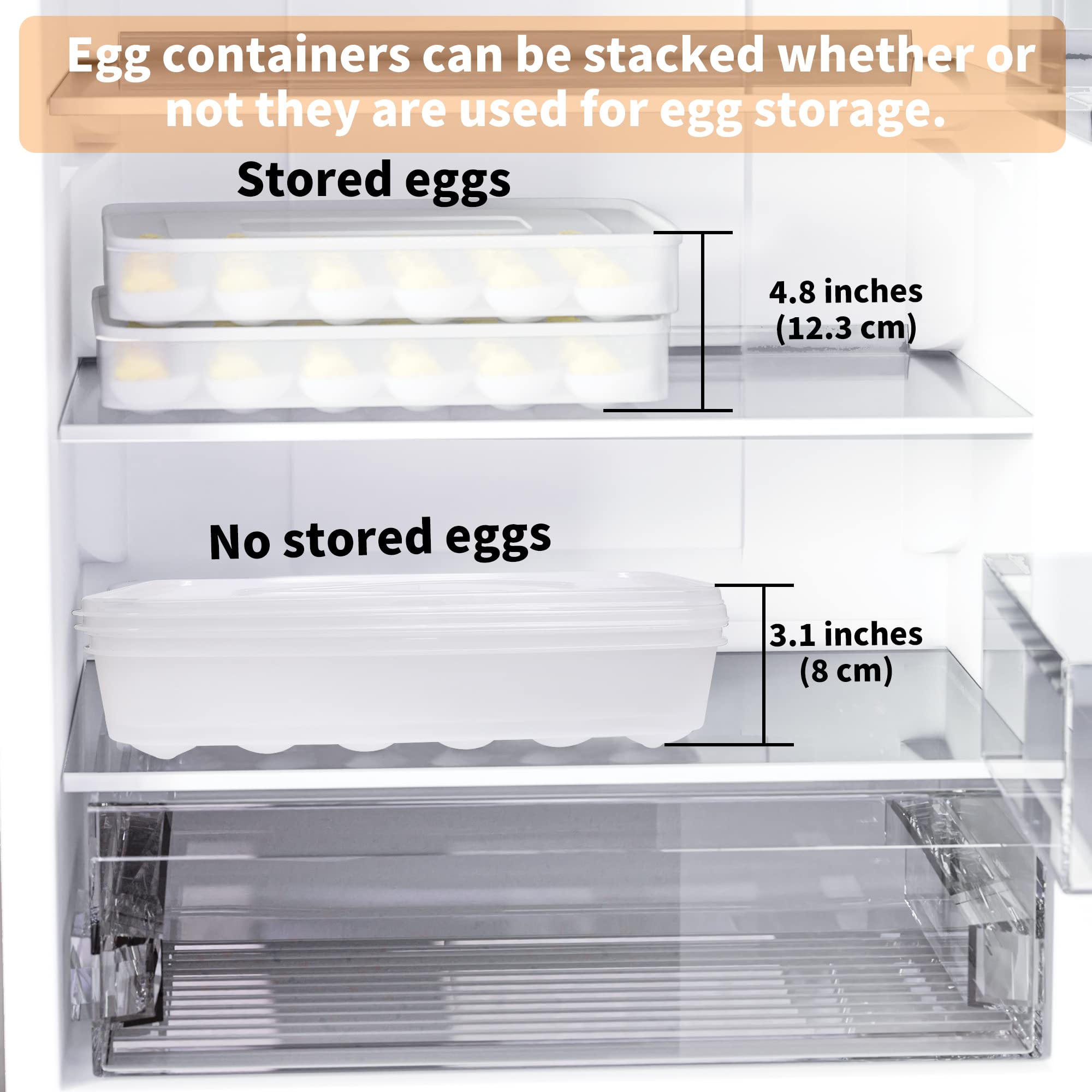 77L Plastic Deviled Egg Containers with Lid (Set of 2) - 60 Egg Capacity Carrier Tray, Clear Refrigerator Storage & Stackable Countertop Organizer - Perfect for Picnics, Parties & Meal Prep