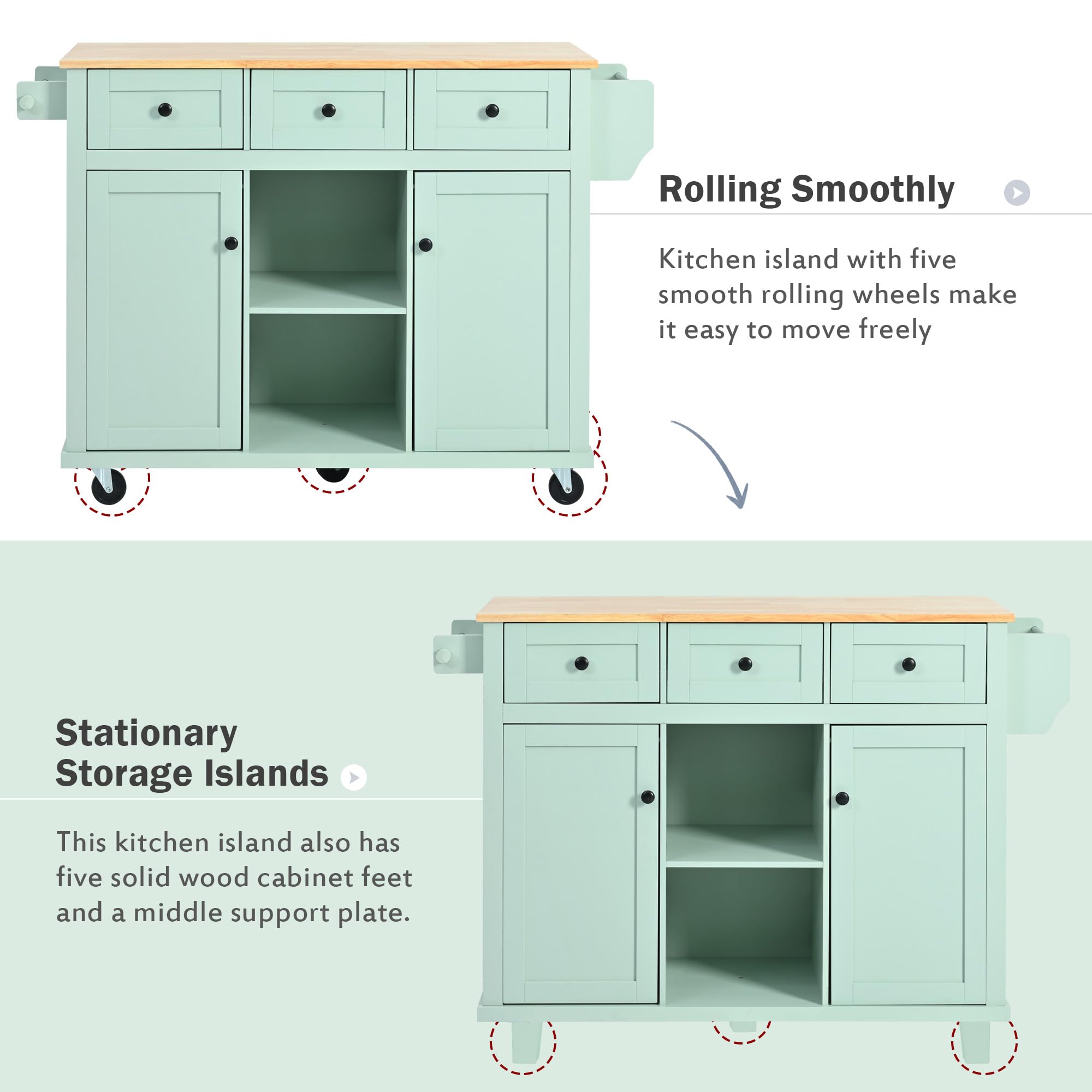 Rolling Kitchen Island with Storage & Drop Leaf - Portable Kitchen Cart with Drawers & Shelves for Small Spaces | Perfect for Dining Room, Apartment & Compact Kitchen Organization