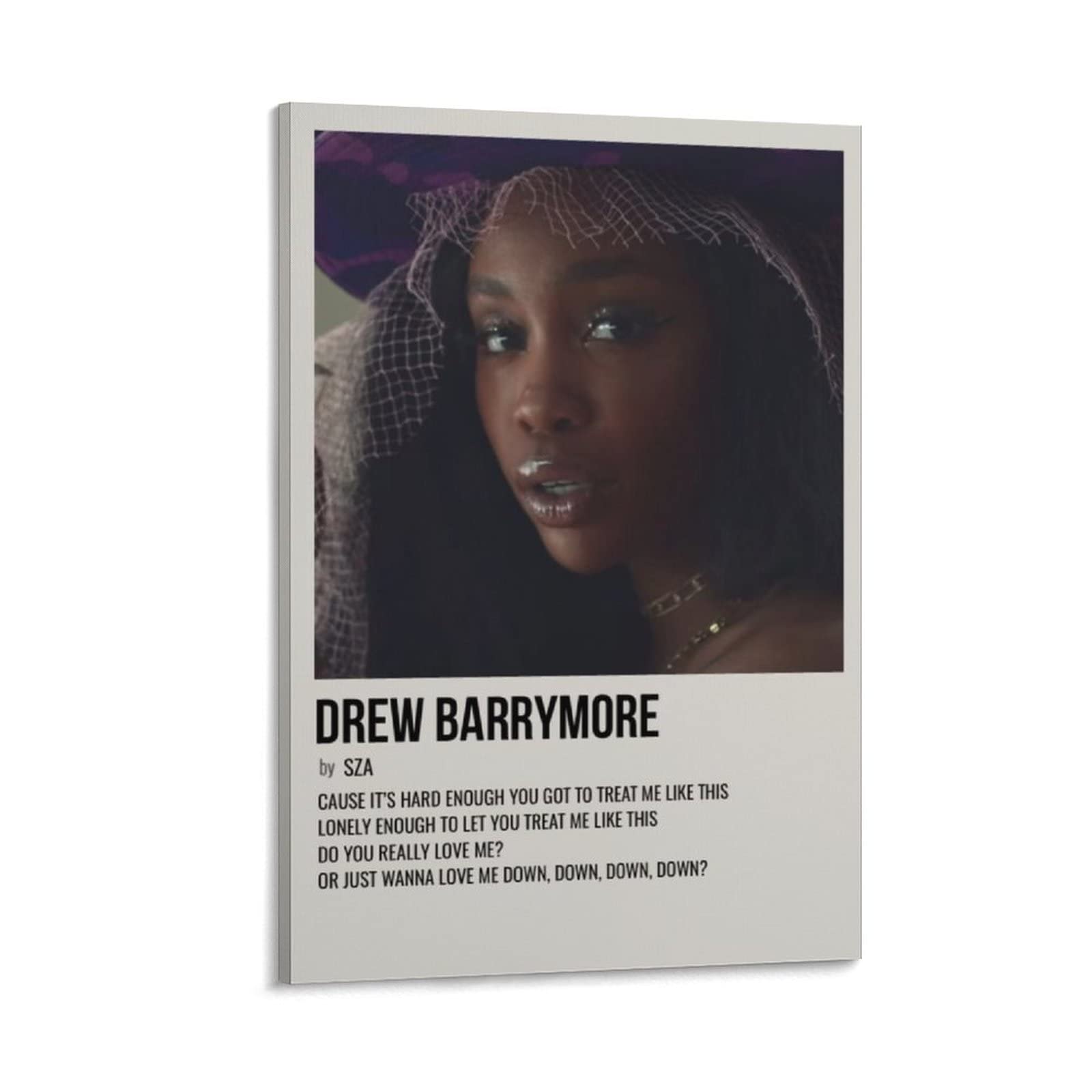 SZA Drew Barrymore Canvas Wall Art Poster - 12x18 Inch (30x45cm) Framed Painting for Living Room & Bedroom Decor - Perfect for Music Fans, Home Office & Gift Giving