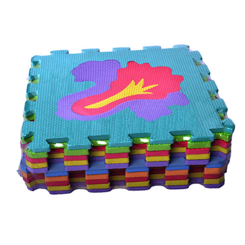 10Pcs Baby Kids Crawling EVA Floor Mat Set - Animal, Fruit & Numbers Pattern Puzzle Playmat for Toddlers | Non-Toxic Soft Foam Tiles for Nursery, Playroom & Daycare Safety Flooring