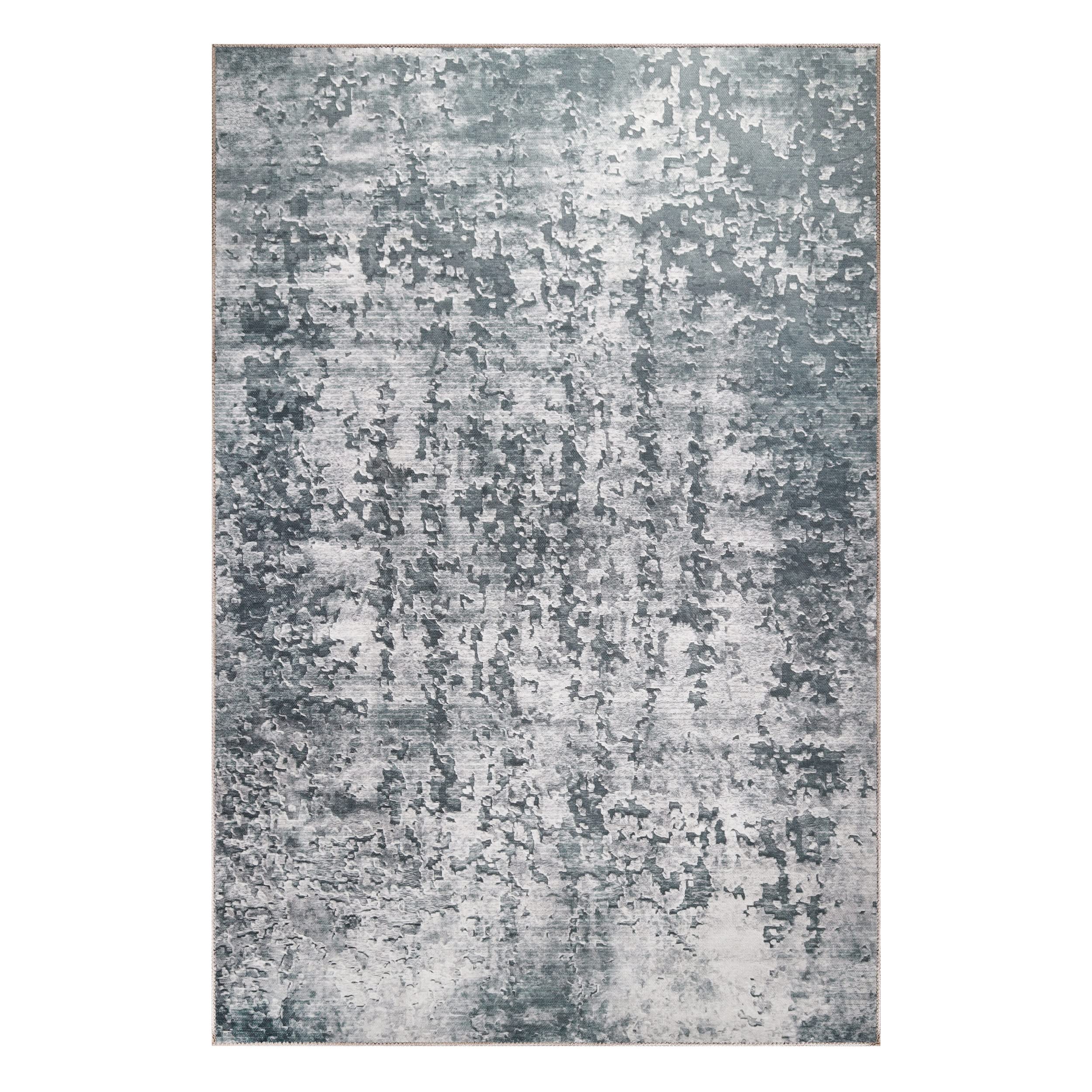 Modern Abstract Area Rug - Soft Cotton Backed Indoor Carpet for Living Room, Bedroom, Office - 7'6