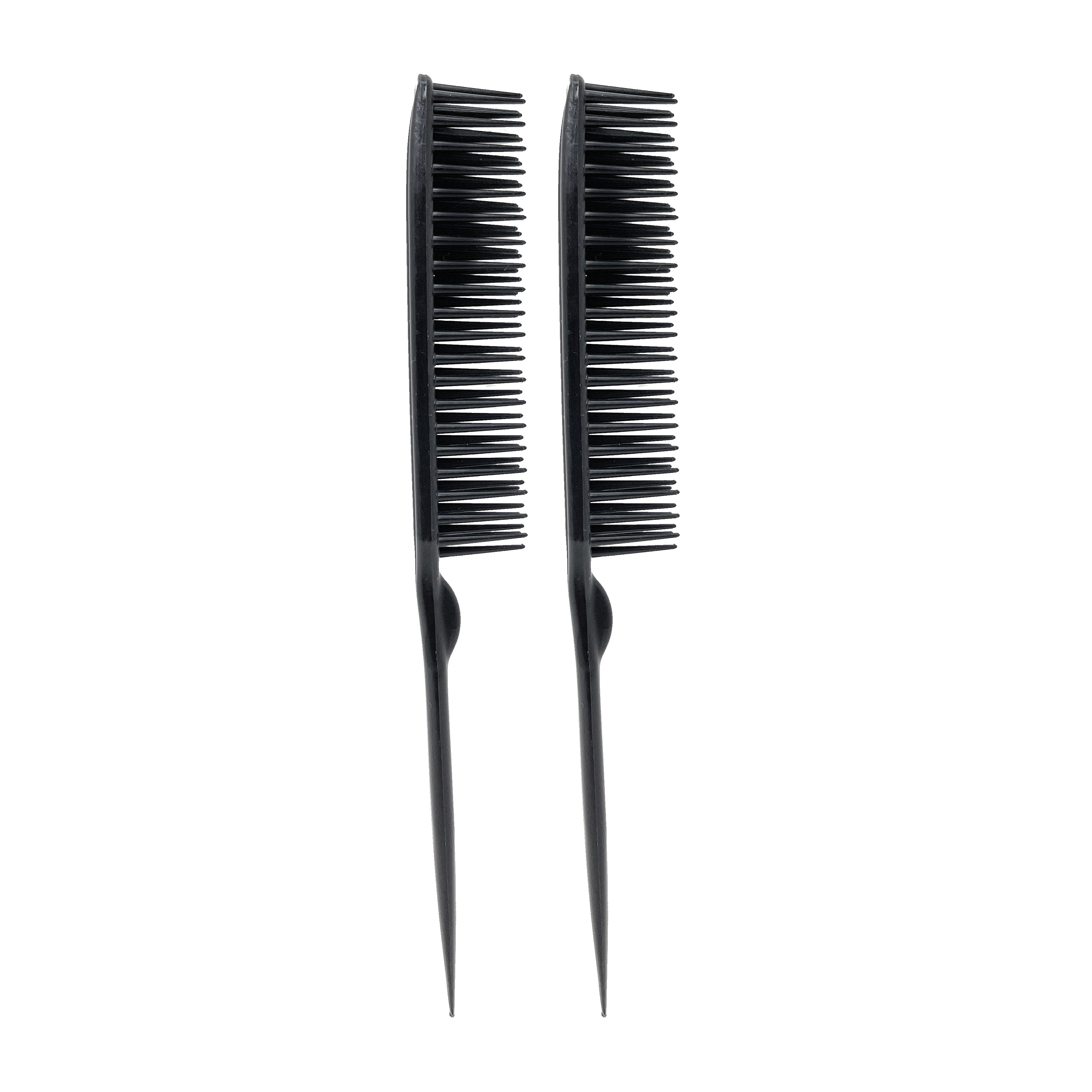 Professional 60-Parting 3-Row Hair Combs with Rattail - 2 Pack for Styling, Sectioning & Hairdressing - Perfect for Salons, Braiding & Hair Extensions