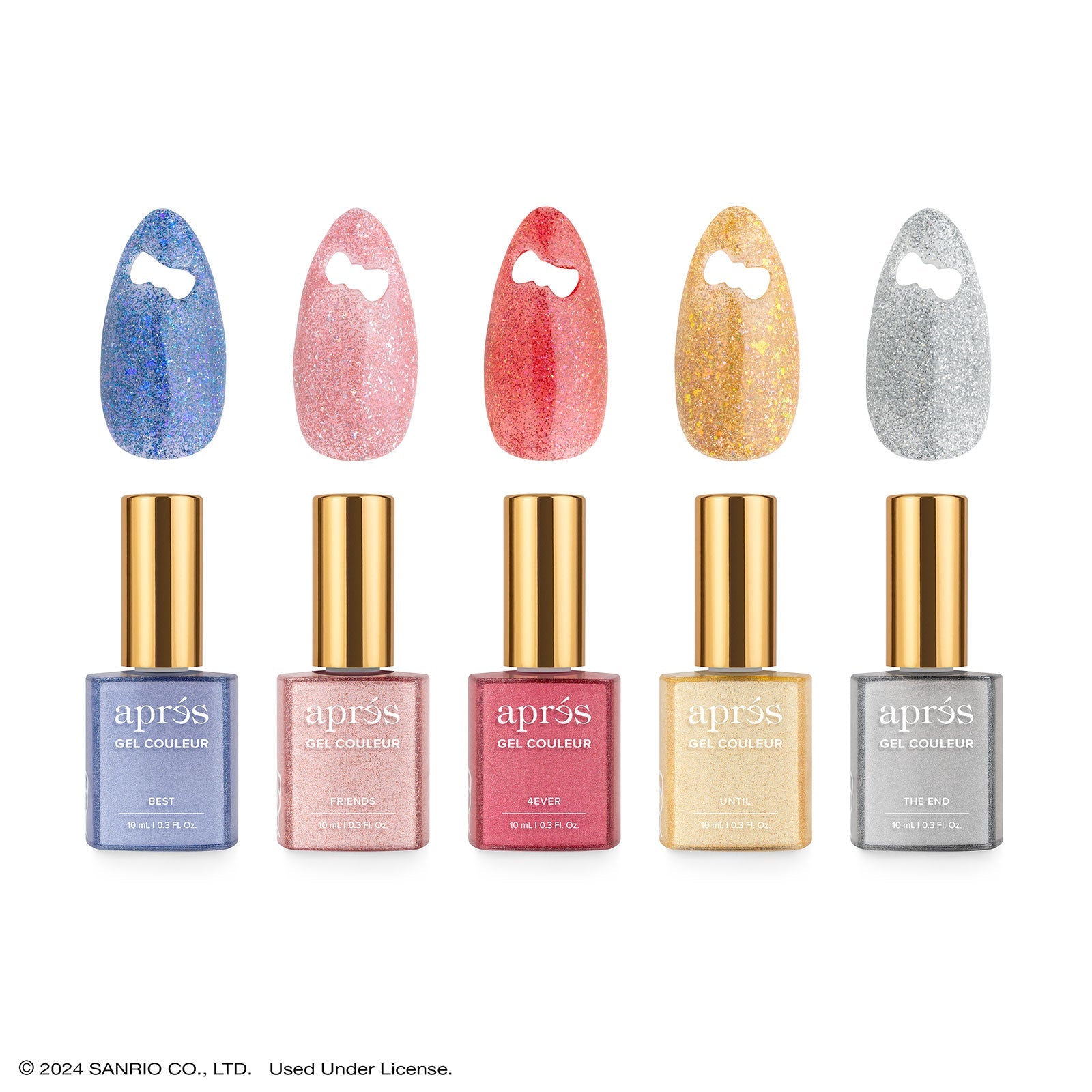 Hello Kitty Best Friends Flash Glitter Gel Nail Polish Set - Long-Lasting Shine for Manicures, Pedicures & Nail Art - Perfect for Parties, Holidays & Special Occasions