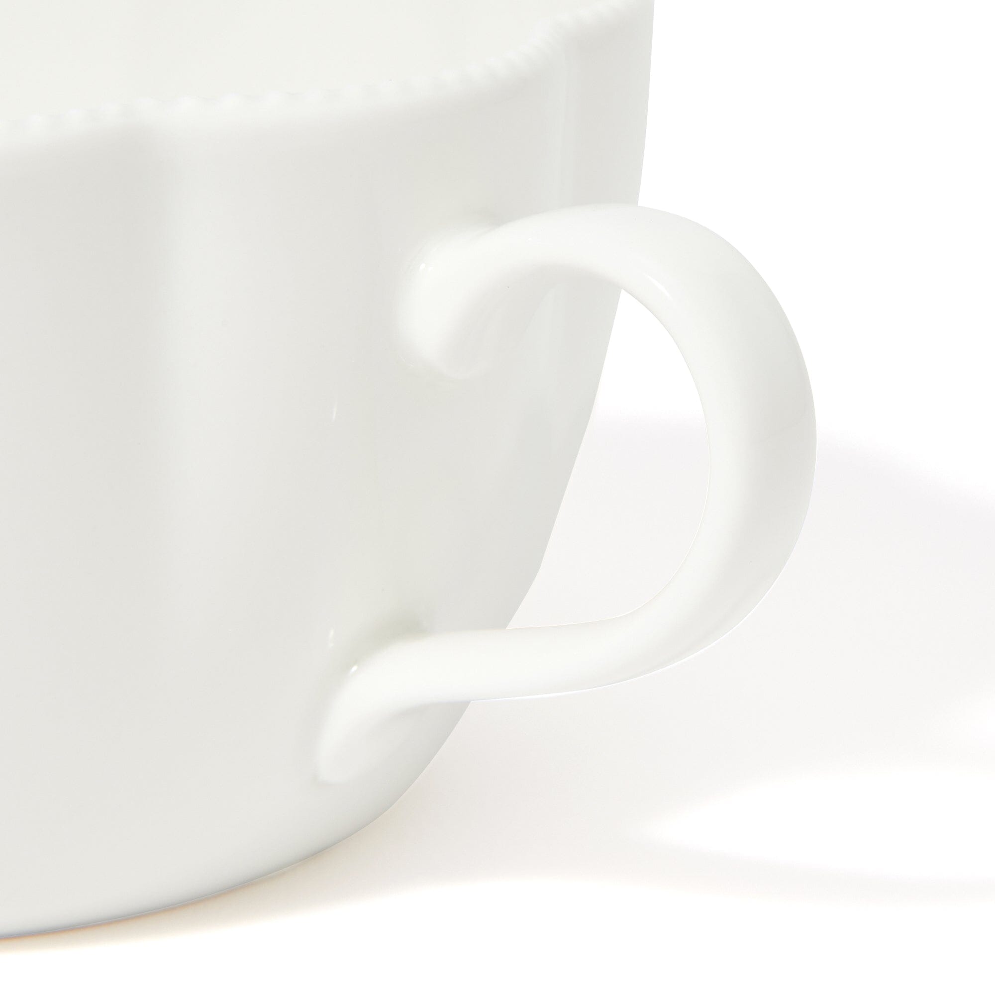 Blanche White Ceramic Soup Cup with Floral Design - Elegant Dining Tableware for Soup, Cereal, and Dessert