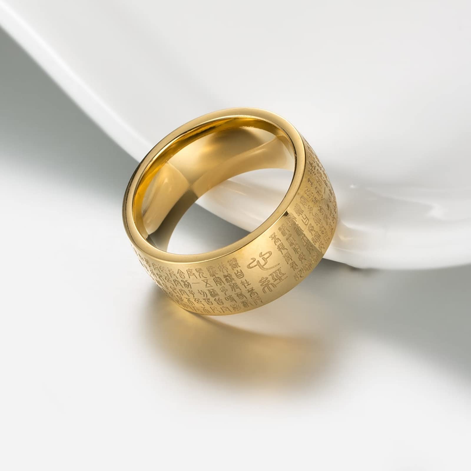 Stainless Steel Rings for Men and Women - Heart Sutra Domed Comfort Fit Promise Bands - Perfect for Couples, Weddings, Anniversaries & Gifts