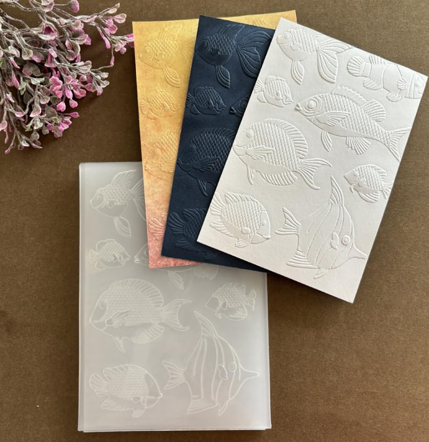 Ocean Fish Embossing Folders for Card Making - Scrapbooking & Stamping Supplies - DIY Paper Crafts for Greeting Cards, Invitations, and Home Decor