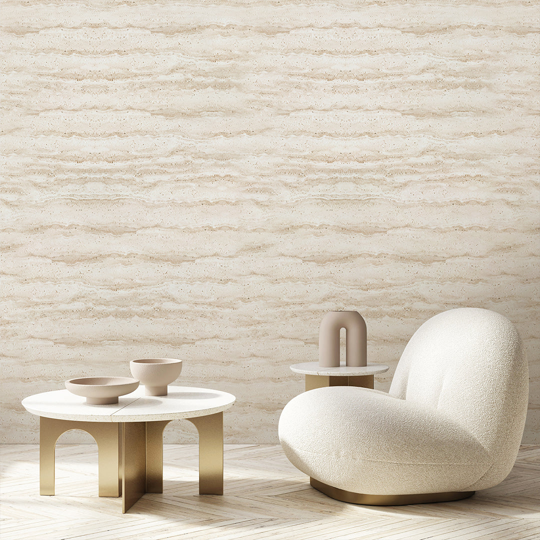 Premium Travertine Texture Wallpaper A013 - Self-Adhesive Peel & Stick Wallpaper for Living Room, Bedroom, Office - Easy to Install & Removable Home Decor