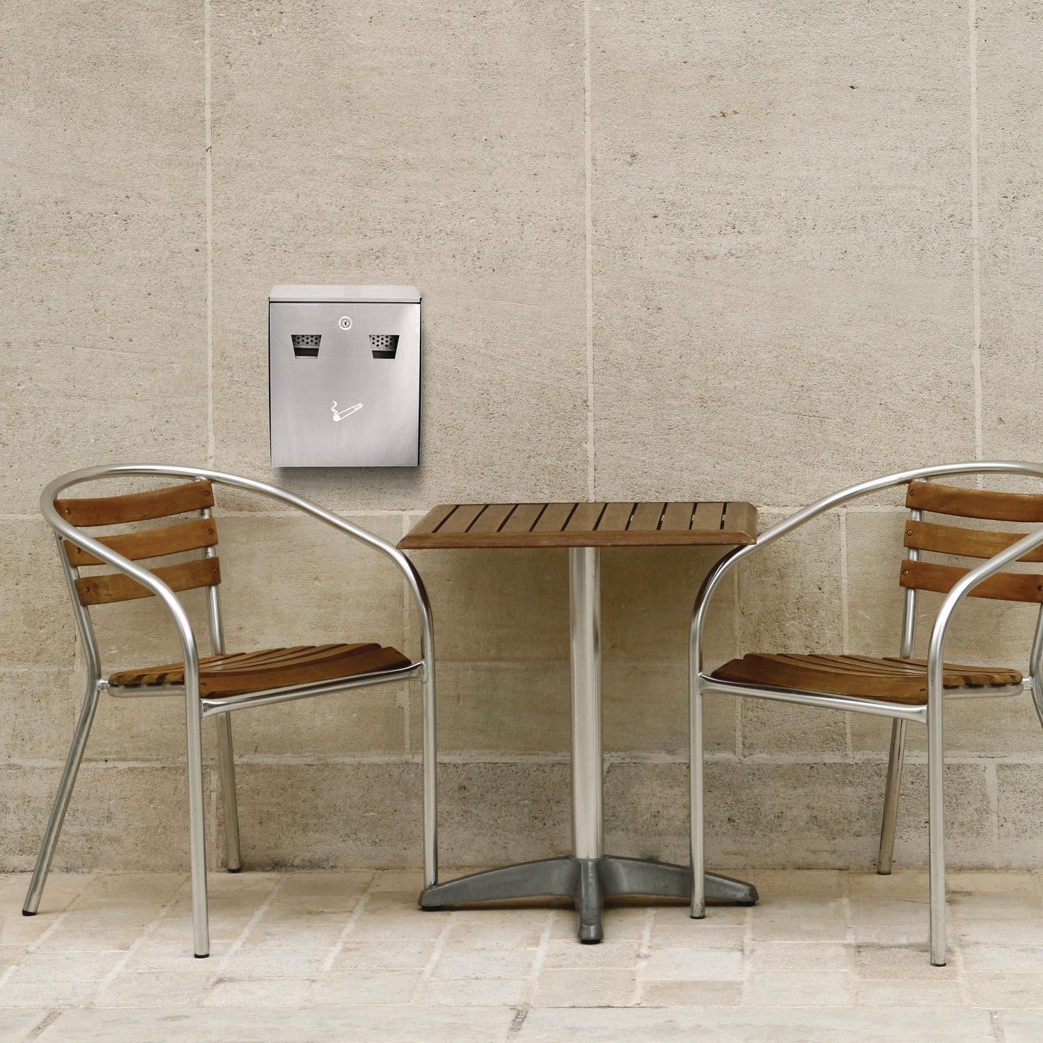 Alpine Industries Wall Mounted Safe Cigarette Disposal Station - Outdoor Stainless Steel Ashtray for Public Spaces, Parks & Smoking Areas
