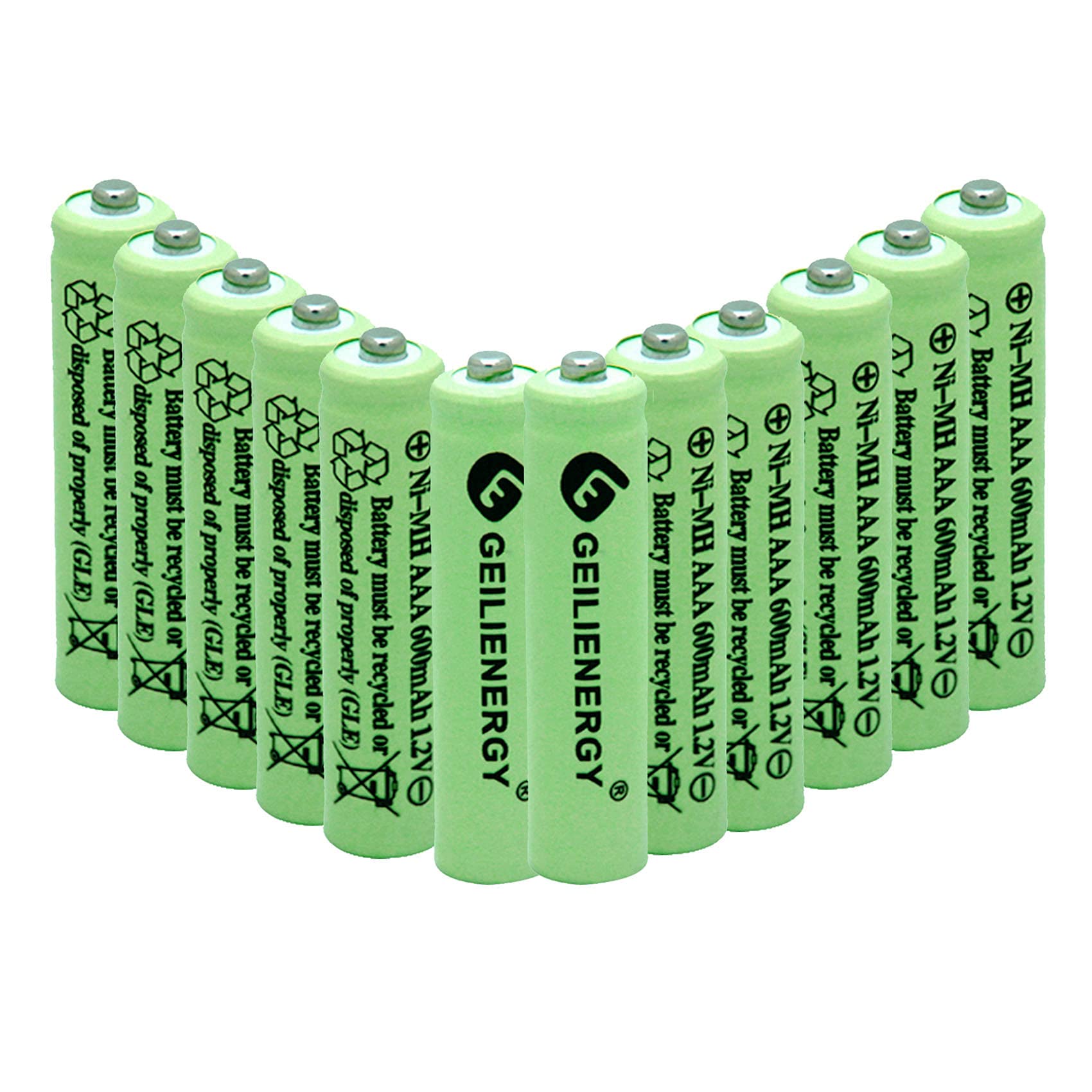 BAOBIAN AAA 600mAh 1.2V NiMH Rechargeable Solar Batteries - 12 Pack for Solar Lights, Garden Lights, Outdoor Lighting - Eco-Friendly Power Solution for Solar Lamps, Pathway Lights & Landscape Lighting