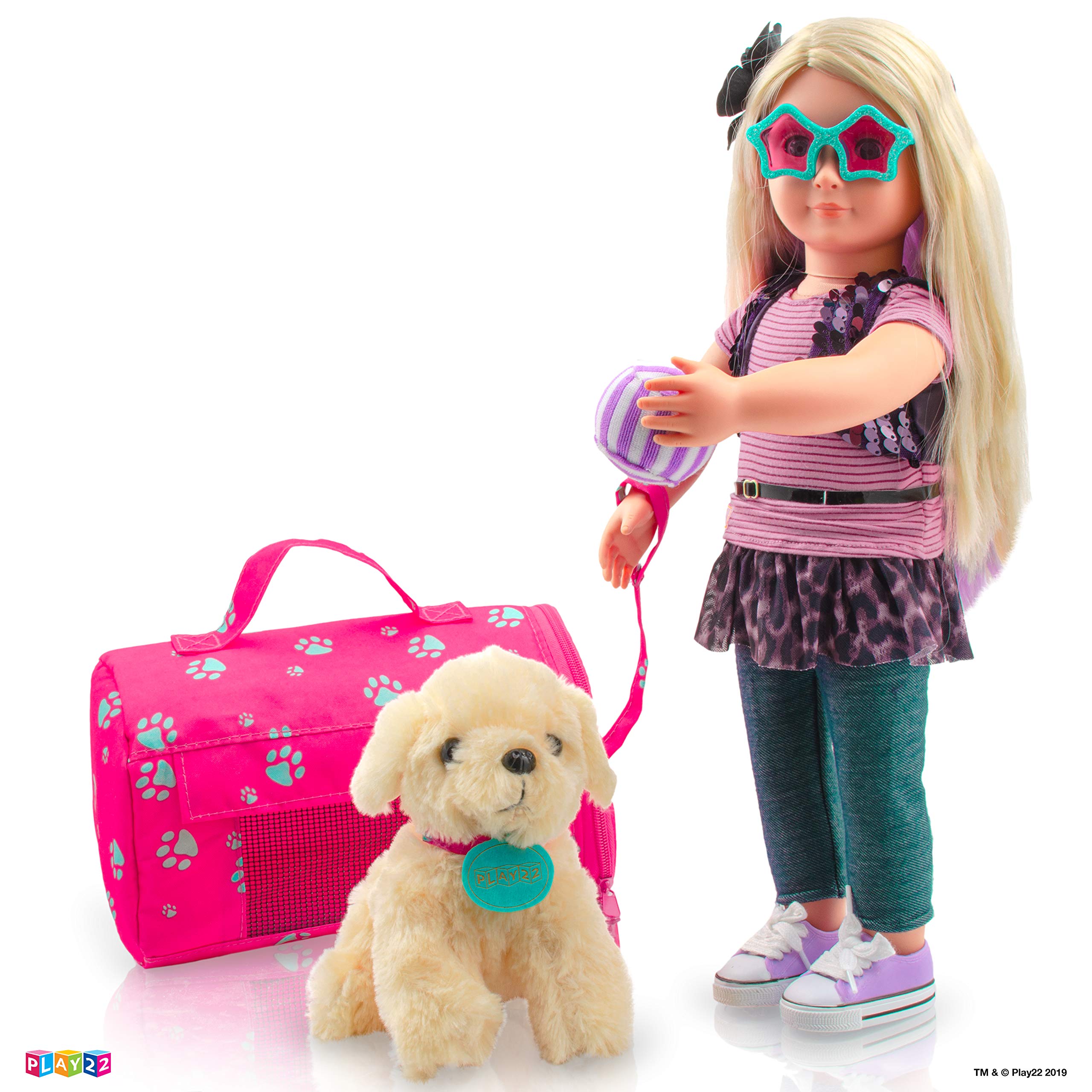 Play22 Plush Puppy Doll Set - 9PCS Kids Toys for 18