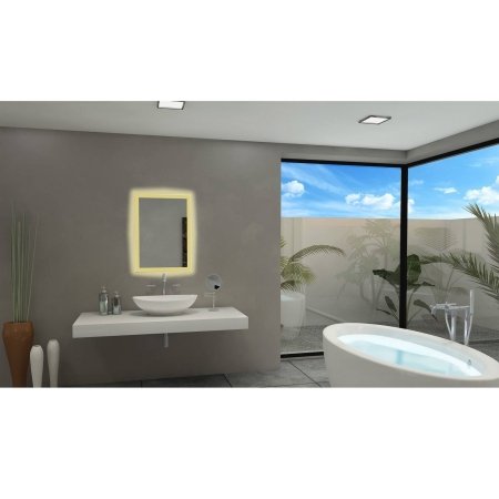 IB Backlit Bathroom Mirror 48x36 Inches - 3000K Warm White LED Vanity Mirror with Anti-Fog, Dimmable Lighting for Modern Bathrooms, Makeup Application & Shaving