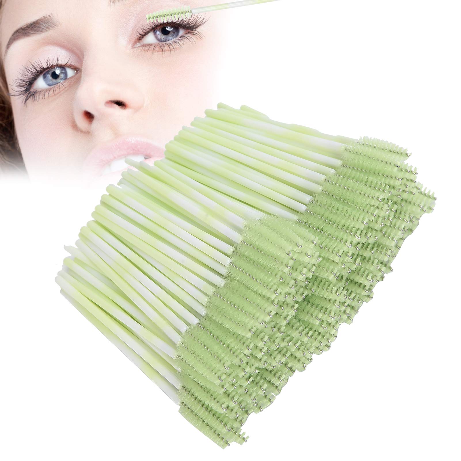 200pcs Green Mascara Wands - Disposable Lash Brushes for Eyelash Extensions, Makeup Application & Travel | Portable Spoolie Applicators for Professional & Home Use