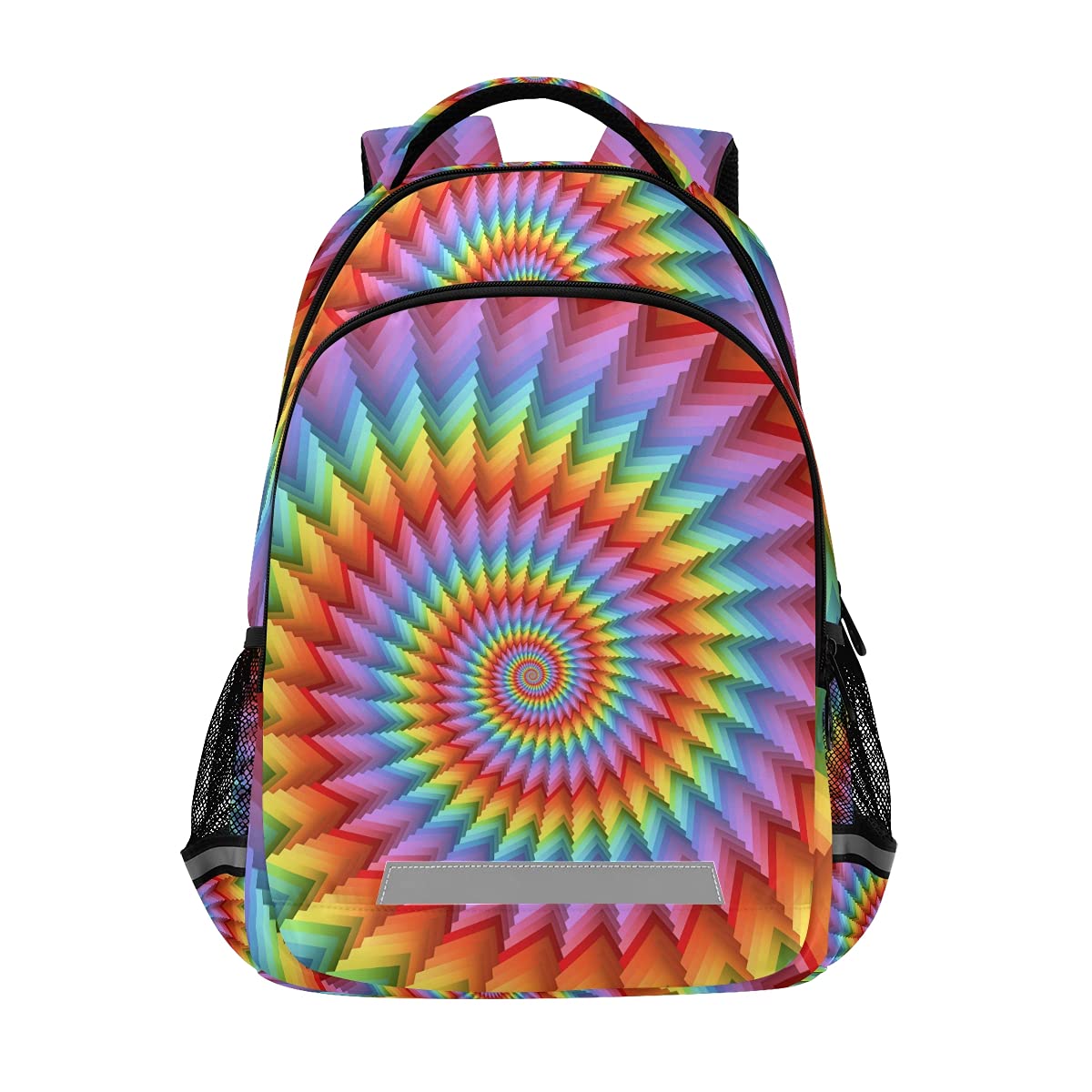 Colorful Rainbow Tie Dye Backpack for School, Laptop & Travel - Durable Unisex Bookbag for Kids, Teens, Women & Men - Perfect for College, Work & Outdoor Adventures (One Size)