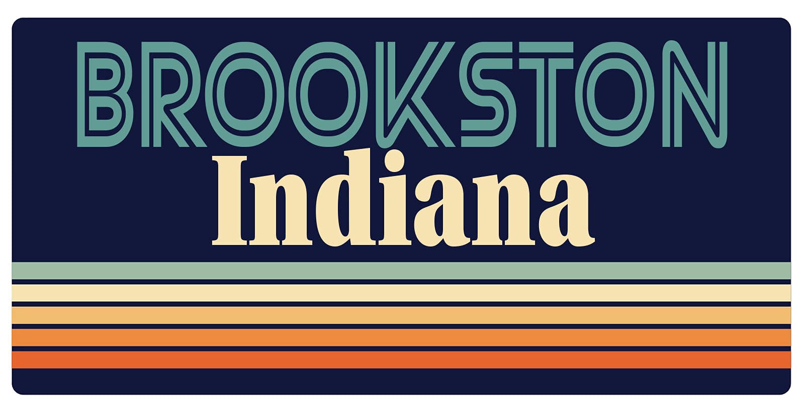 Brookston Indiana 5 x 2.5-Inch Retro Fridge Magnet - Vintage Style Decorative Refrigerator Magnet for Home, Office & Dorm Room Decor - Perfect for Collectors & Souvenir Lovers