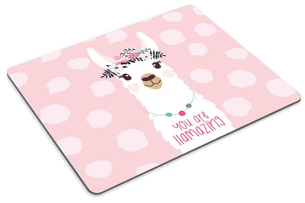 Funny Llama Quote Mouse Pad - Non-Slip Rubber Gaming Mousepad for Computer & Laptop (You Are Llamazing) - Perfect for Office, Home & Gaming Setups
