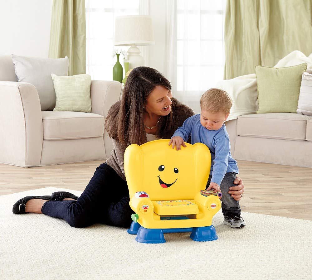 Fisher-Price Laugh & Learn Smart Stages Chair - Interactive Musical Learning Toy for Toddlers, Yellow (UK-English Version, GXC32) - Perfect for Early Childhood Development & Playroom Fun