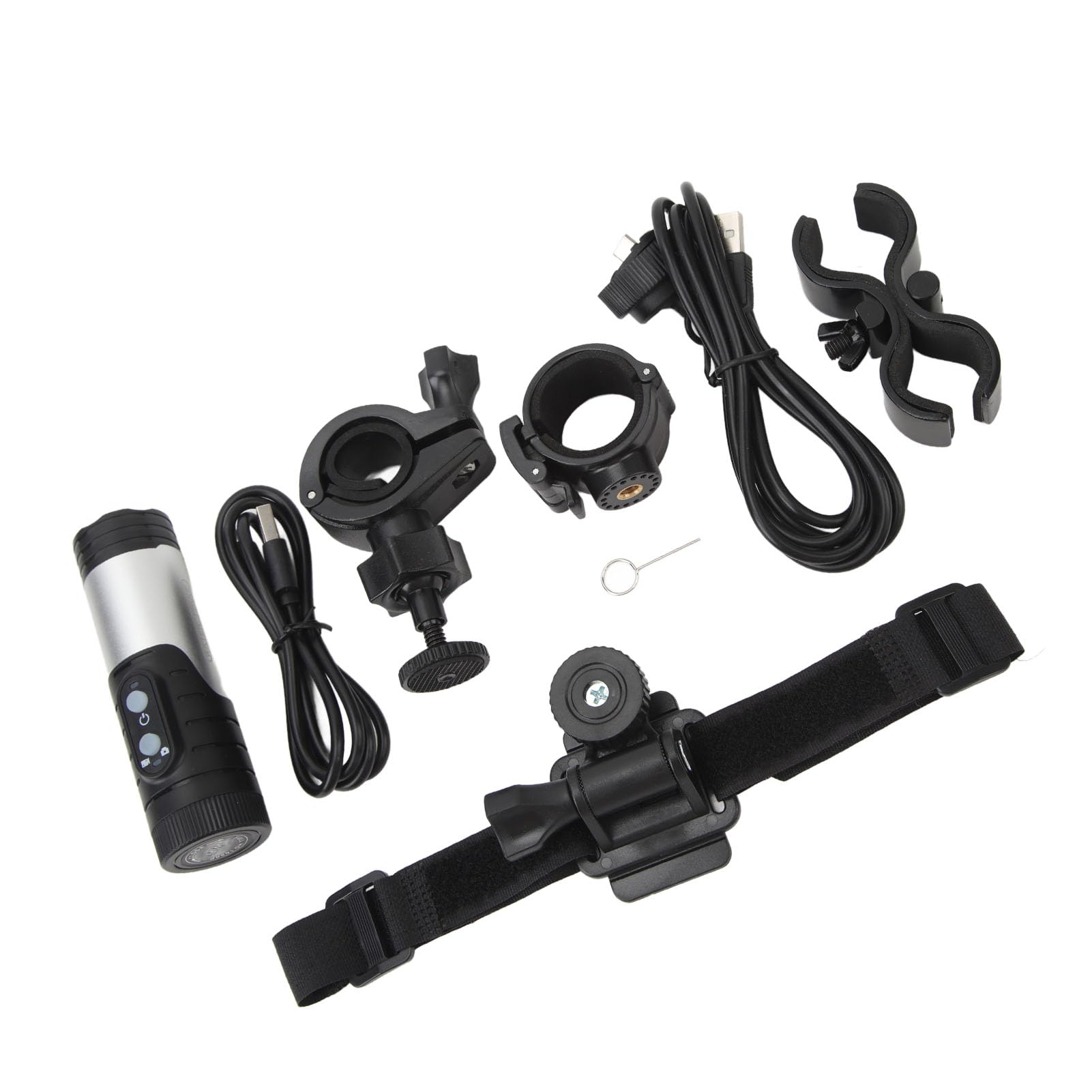 **Akozon H68B 4K Waterproof Action Camera with Anti-Shake - Helmet & Bike Mount Included - Ideal for Motorcycle, Cycling, Surfing & Outdoor Sports (Silver)**