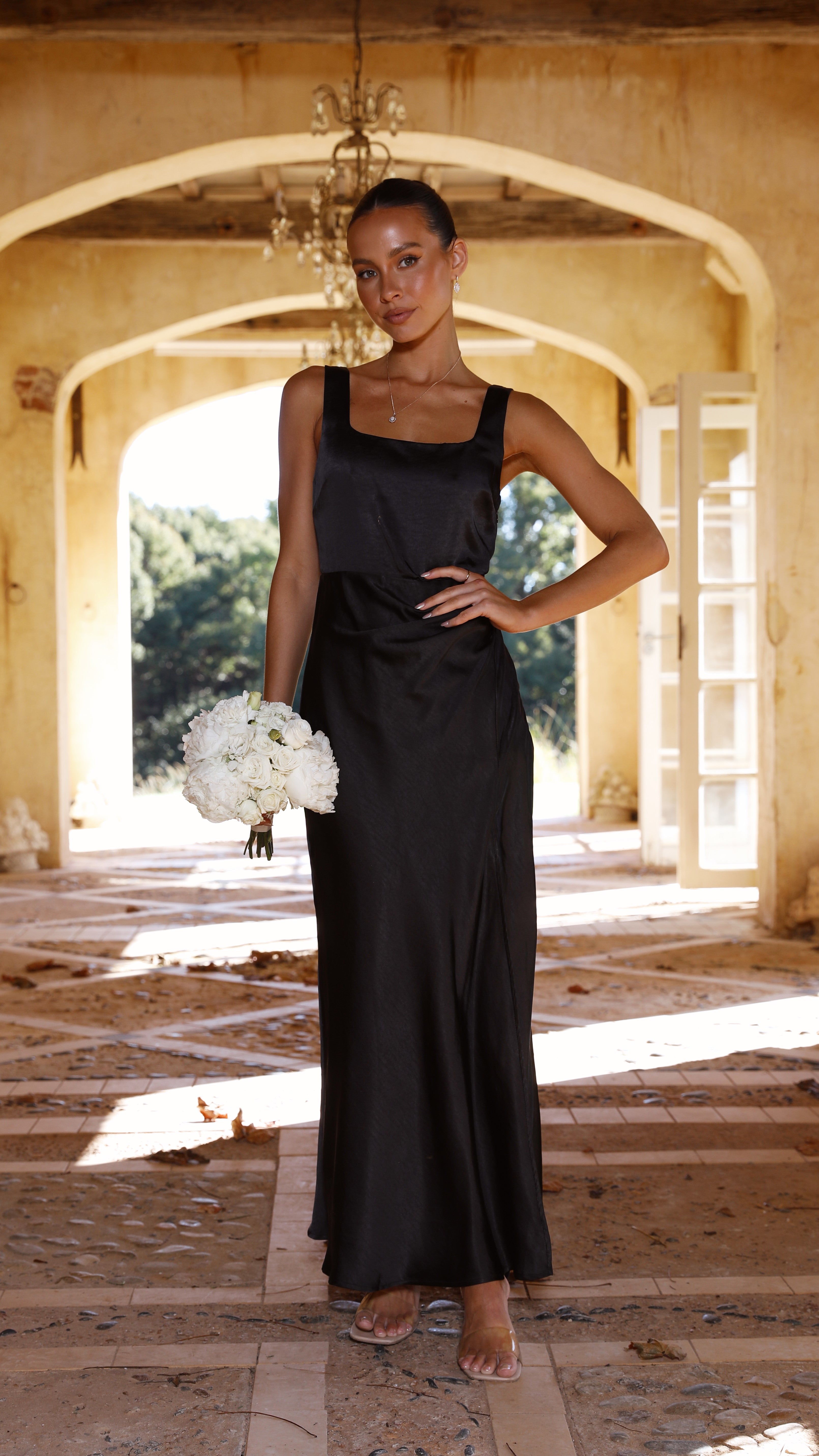 Alaria Maxi Dress for Women - Elegant Black Long Flowy Summer Dress for Beach, Vacation & Casual Wear