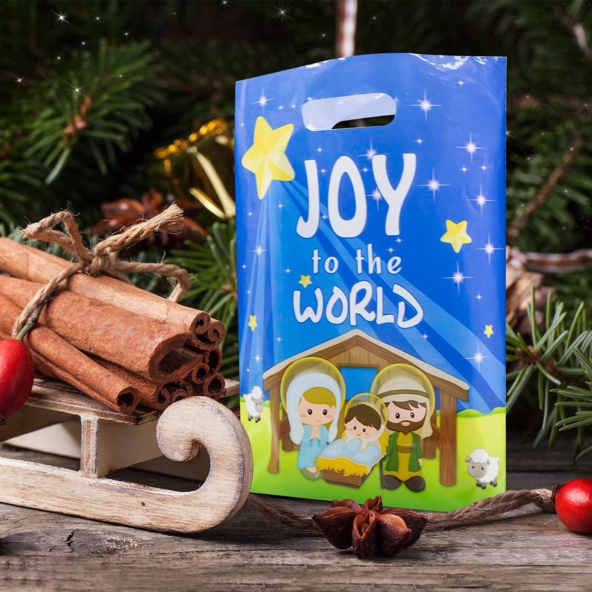 25Pcs Nativity Themed Goodie Bags - Christmas Party Favors for Vacation Bible School, Sunday School & Holiday Celebrations - Perfect for Kids' Treats, Church Events & Festive Gatherings