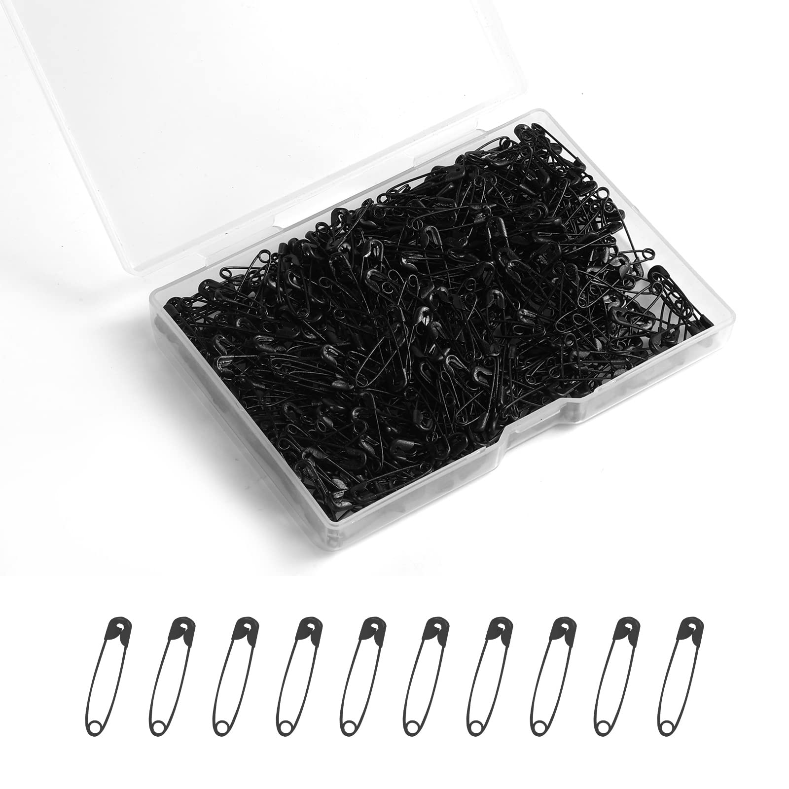 200 Pcs 1.26 Inch Black Metal Safety Pins Bulk - Large Size Rustproof Safety Pins for Sewing, Jewelry Making, Arts & Crafts, Clothing Repair, DIY Projects - Perfect for Home, Office & Travel Use