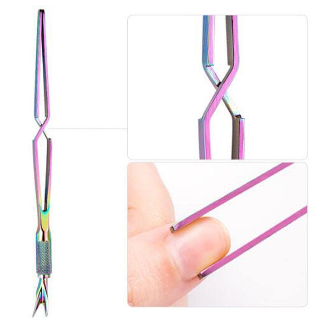 LOSA C-Curve Nail Art Pincher - Professional Cuticle Pusher & Pinching Tool for Manicures - Multicolor Beauty Accessories for Salon, Home Nail Care & DIY Nail Art