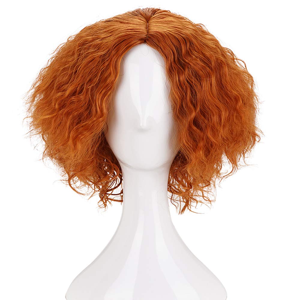 Morvally Short Messy Curly Light Brown Wigs - Heat Resistant Synthetic Hair for Cosplay, Halloween, Costume Parties & Daily Wear - Unisex Wig for Women & Men