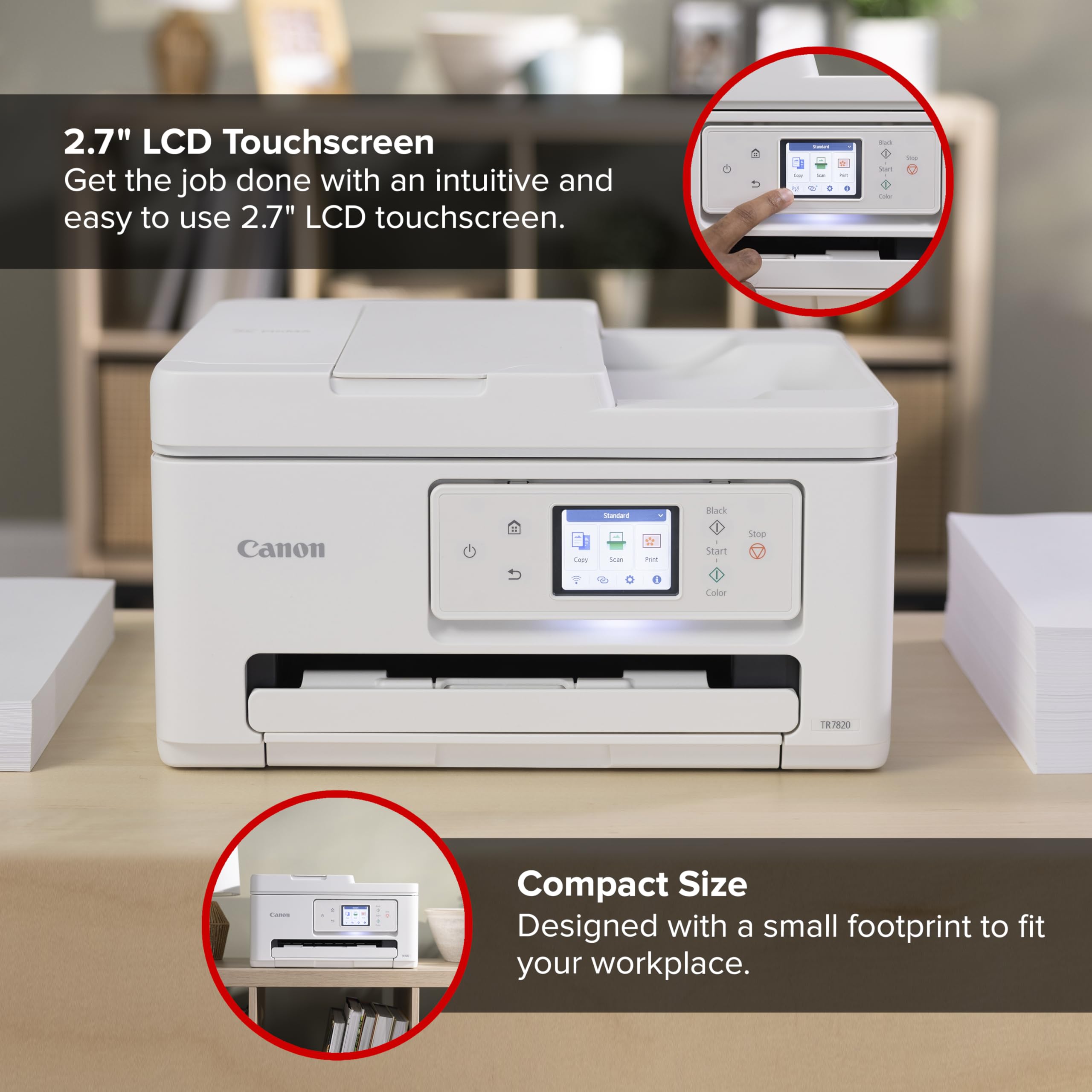 Canon PIXMA TR7820 Wireless All-in-One Printer for Home - Print, Scan, Copy & Fax | Ideal for Home Office, School Projects & Small Business Use