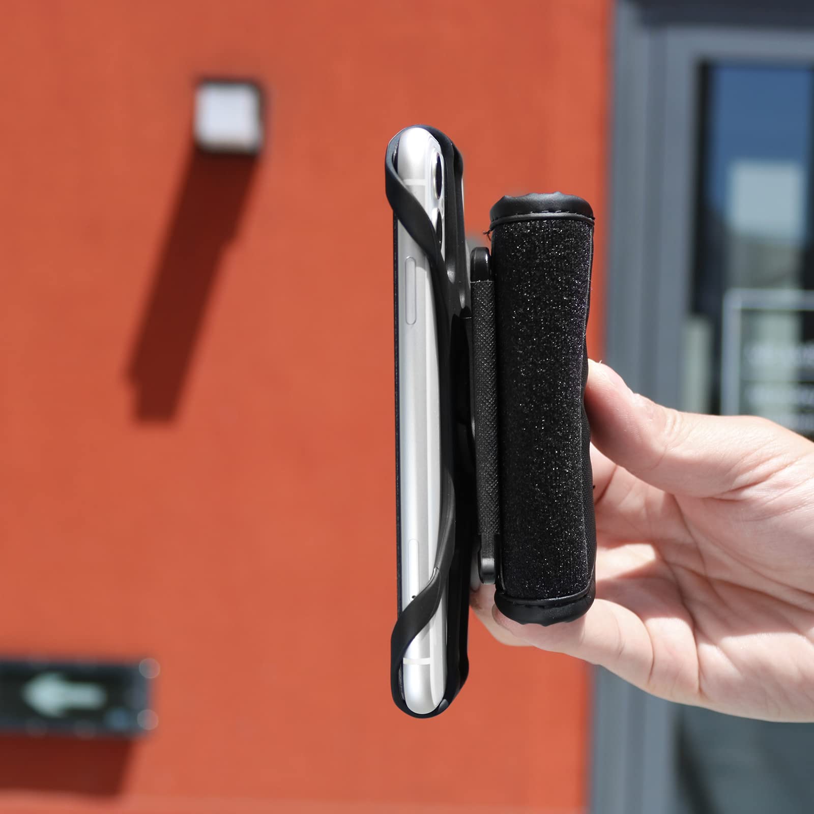 Adjustable Detachable Phone Holder for Backpack Strap - Universal Smartphone Mount for Hiking, Travel & Outdoor Activities - Secure Hands-Free Phone Accessory for iPhone & Android Devices