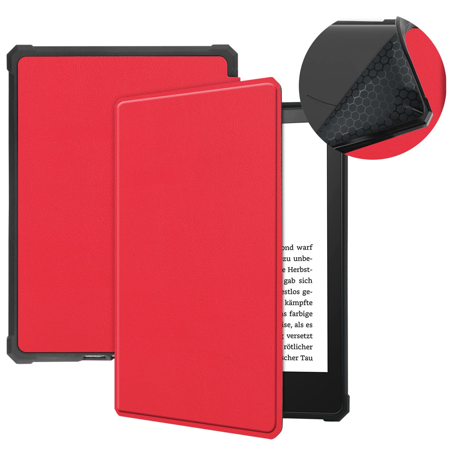 Premium 6.8 Inch Shockproof Kindle Paperwhite Case (11th Gen 2021) - Durable Magnetic Cover with Auto Wake/Sleep, Waterproof & Scratch Resistant - Perfect for Reading at Home, Travel & Outdoor Adventures (Red)