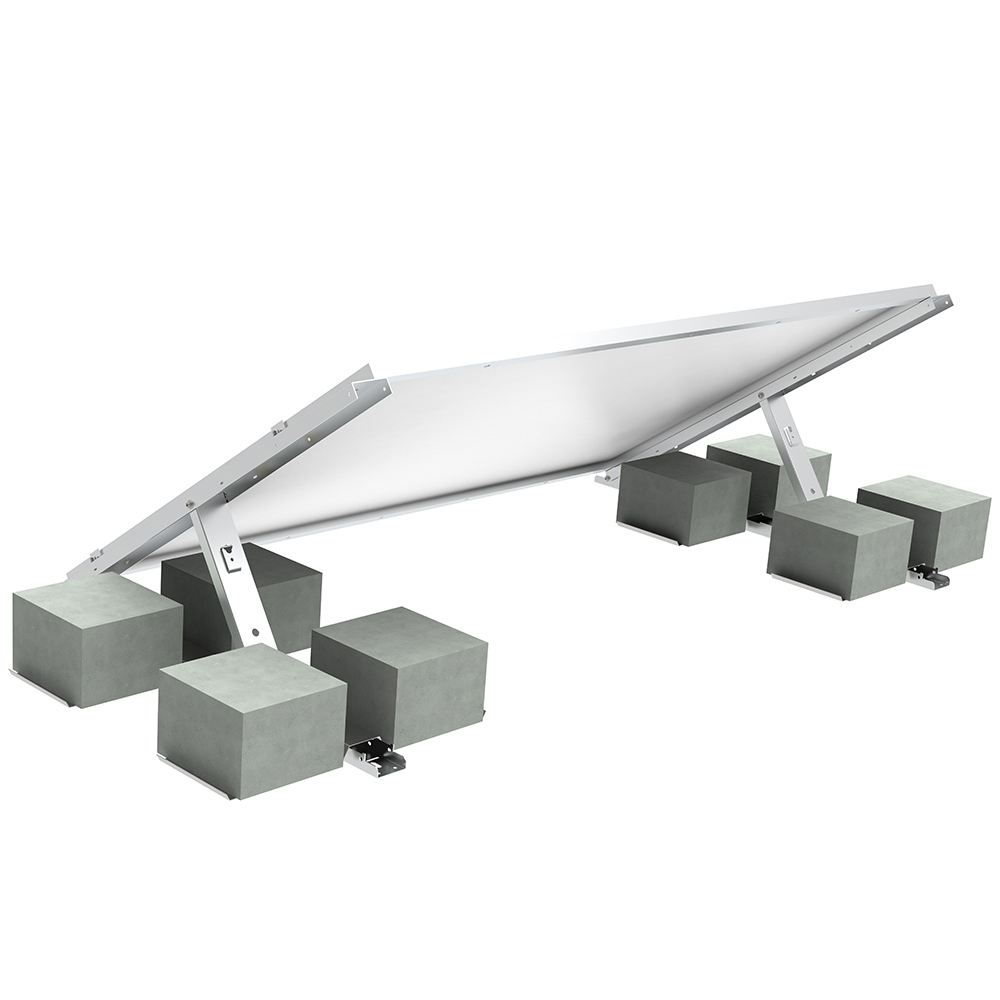 Elios Tectum T1 Ballasted Solar Panel Roof Mounting System - Single Panel Rack for Flat Roofs | Perfect for Residential & Commercial Solar Installations