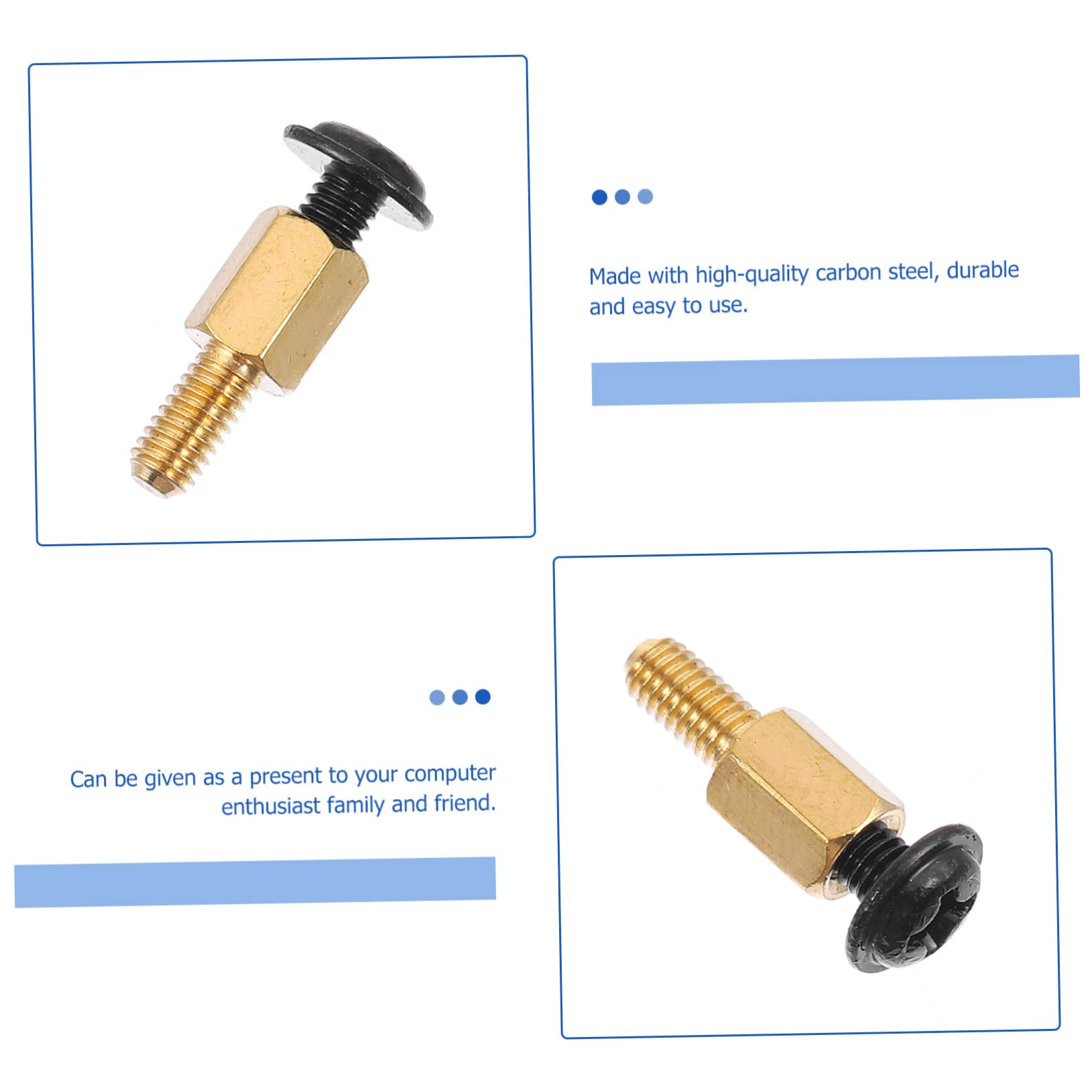 Housoutil Computer Case Motherboard Screws Kit - M3 Copper Standoffs, Insulation Washers & Mounting Hardware for PC Builds | Perfect for DIY Computer Assembly, Gaming Rigs & Workstation Setups