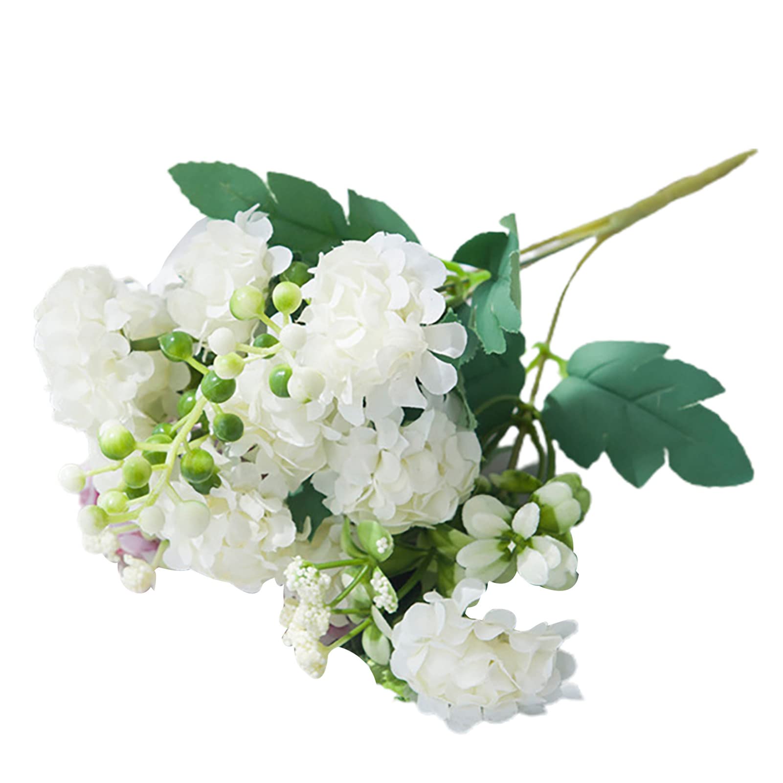 Artificial Hydrangea Bouquet - Lightweight & Colorfast Faux Flowers for Wedding Decor, Home Gardening, and Romantic Gift Giving - 5-Pack Flexible Decorative Simulated Flowers