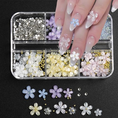 Colorful Flowers Nail Gems-5