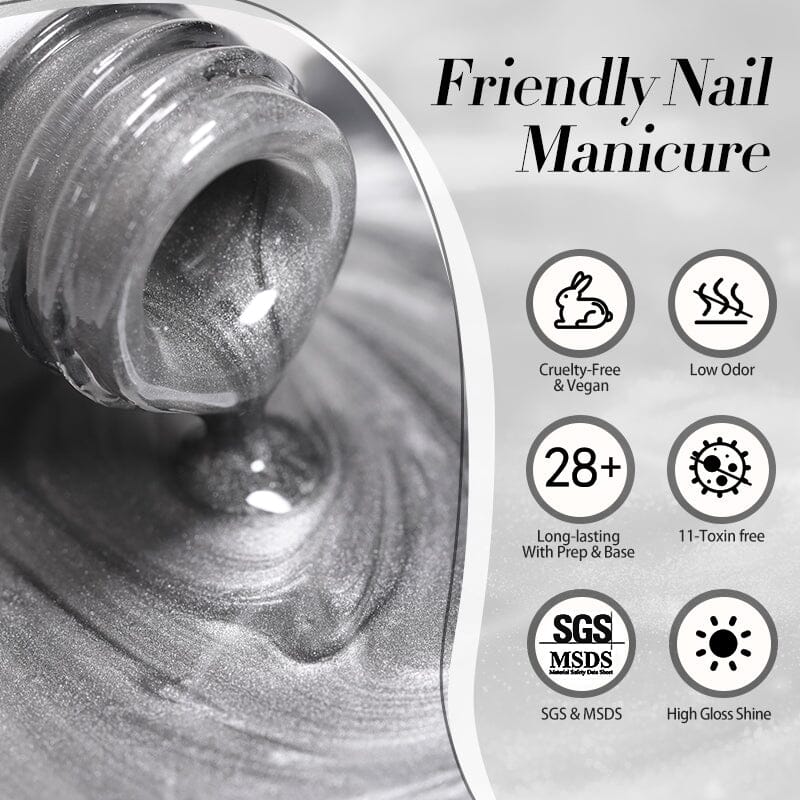 Magnetic Gel Polish for Nails - Water Light Cat MY78 Smoky Ash 10ml - Long-Lasting UV/LED Nail Art for Salon & Home Manicure