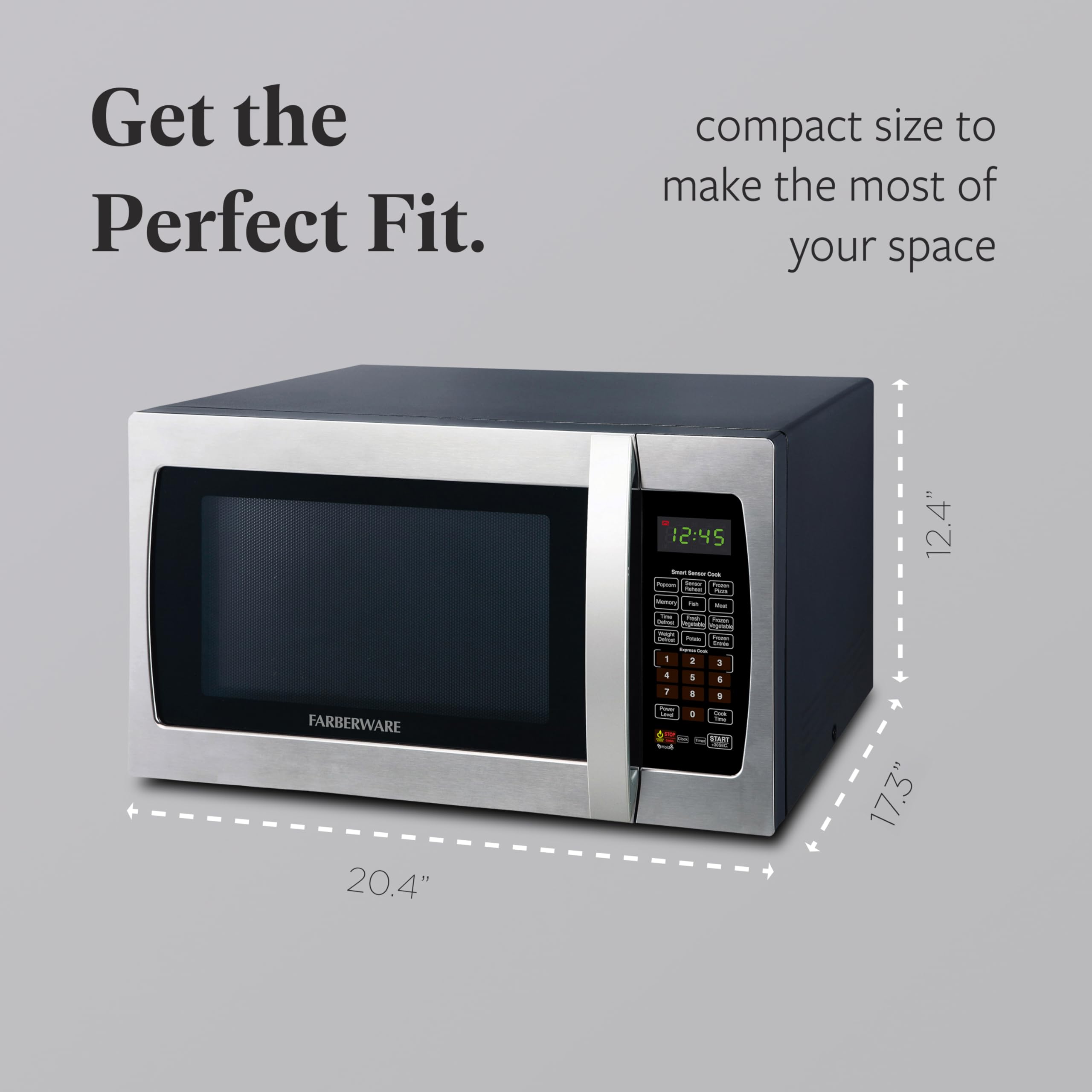 Farberware FMO13AHTBKI Professional 1.3 Cu. Ft. 1100-Watt Stainless Steel Microwave Oven with Sensor Cooking Technology - Perfect for Kitchens, Offices & Dorms