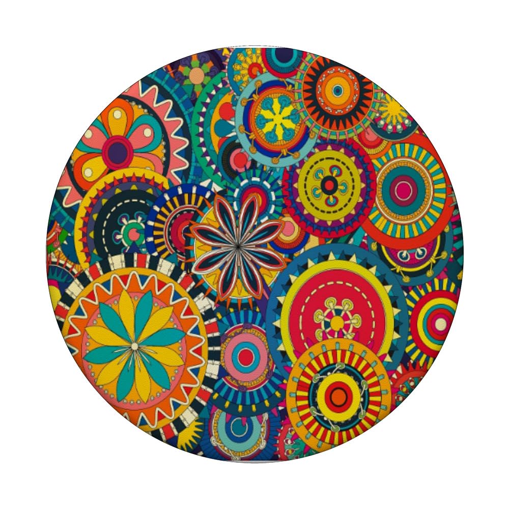 Colorful Floral PopGrip - Phone Stand for Home & Office Use