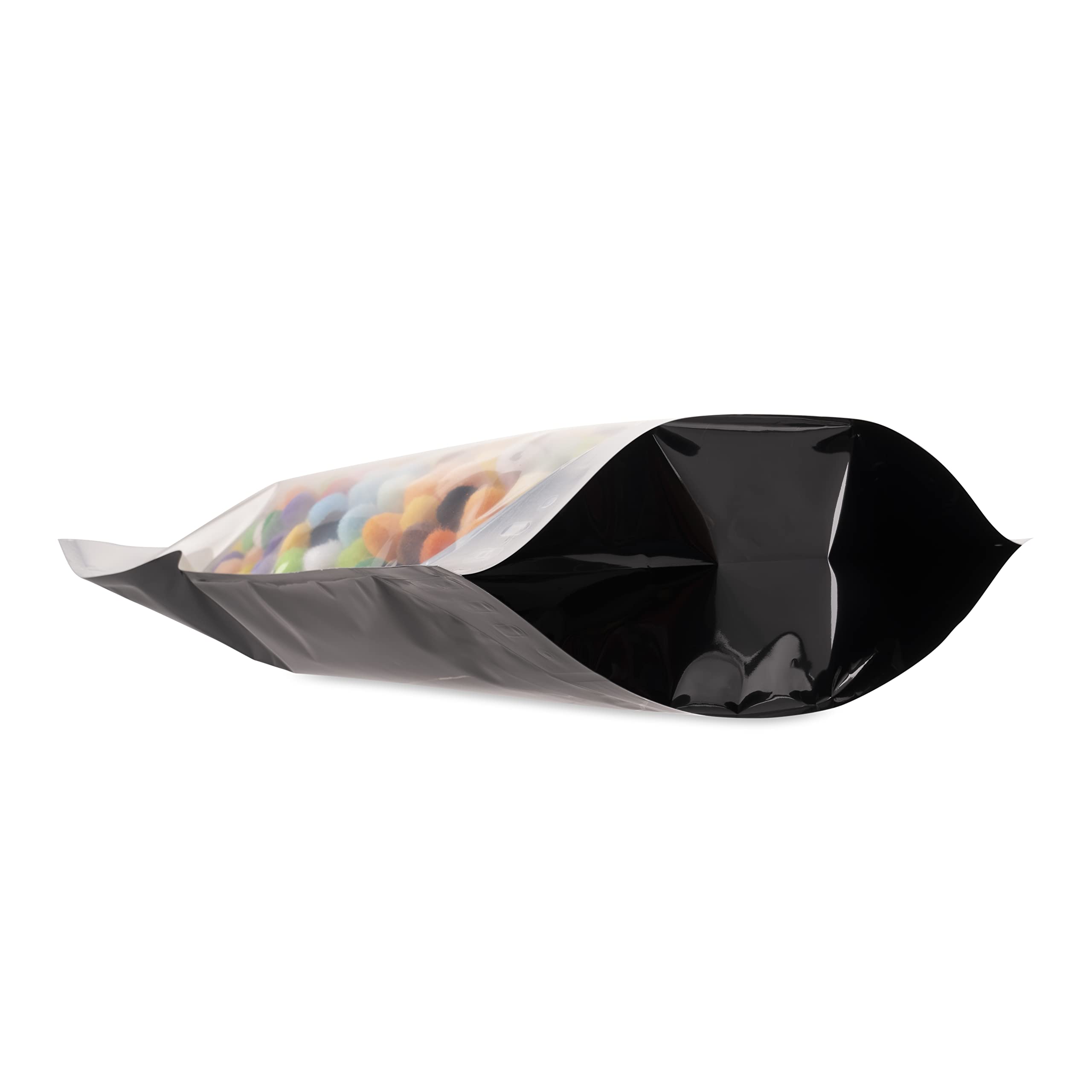 Premium 6mil Thick Mylar Bags - 100 Count Smell Proof Resealable Food Storage Bags (1lb Capacity, All Black) - Ideal for Coffee, Tea, Herbs, Spices & Long-Term Dry Food Preservation