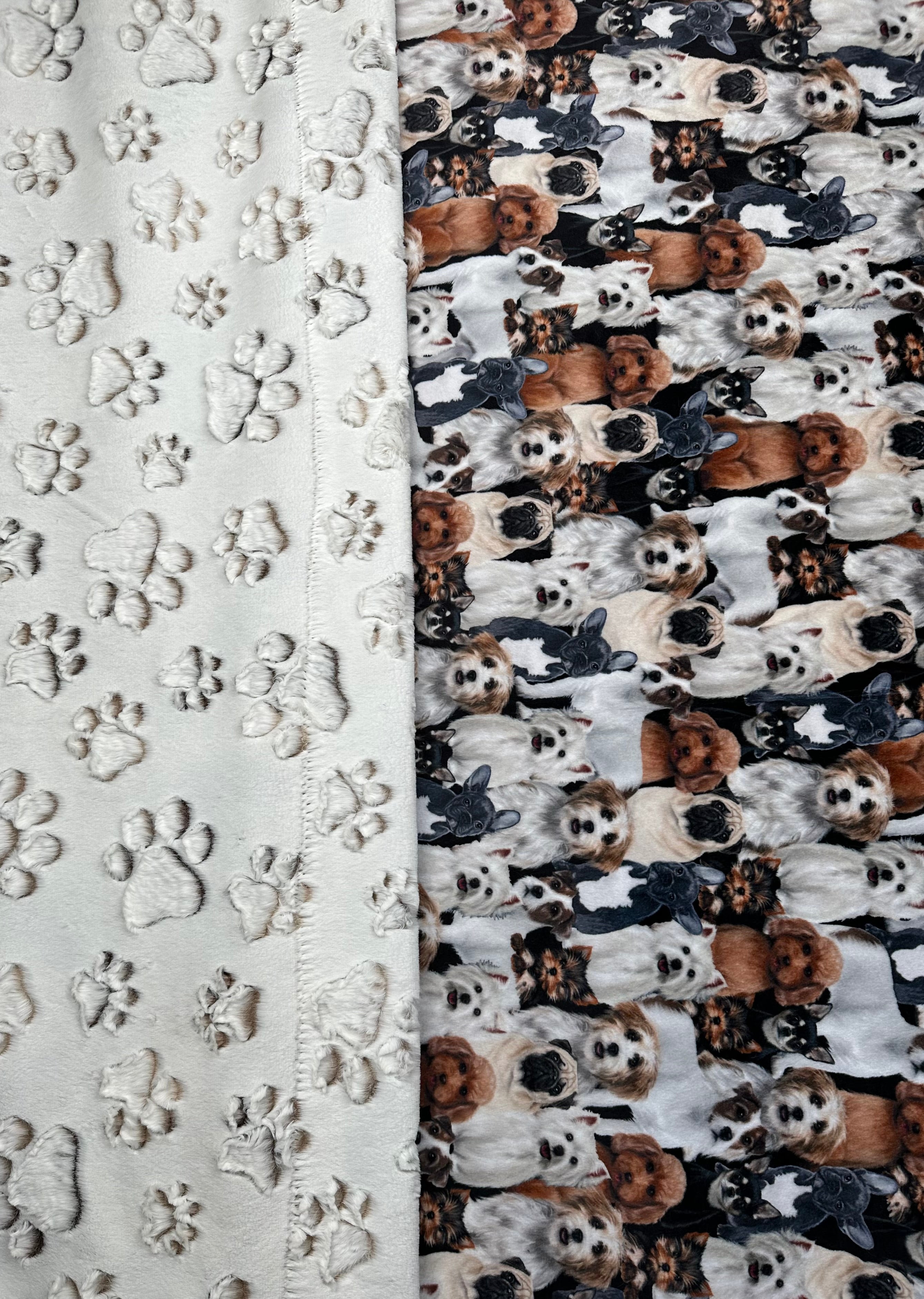 Soft Beige Paws & Coca Mocha Dog Print Throw Blanket 38x54 Inches with Matching Pillowcase 13x19 for 12x18 Pillow - Cozy Gift for Kids & Adults, Perfect for Sofa, Bed, or Couch Decor