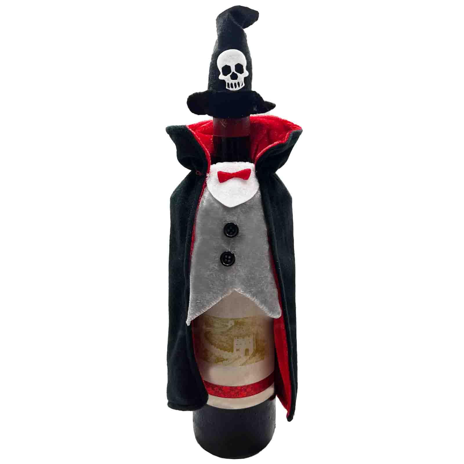 Halloween Wine Bottle Cover Decoration - Vampire Wine Holder & Dracula Wine Sleeve for Halloween Party Decor, Spooky Home Decorations - Perfect for Halloween Gifts, Wine Parties & Themed Celebrations