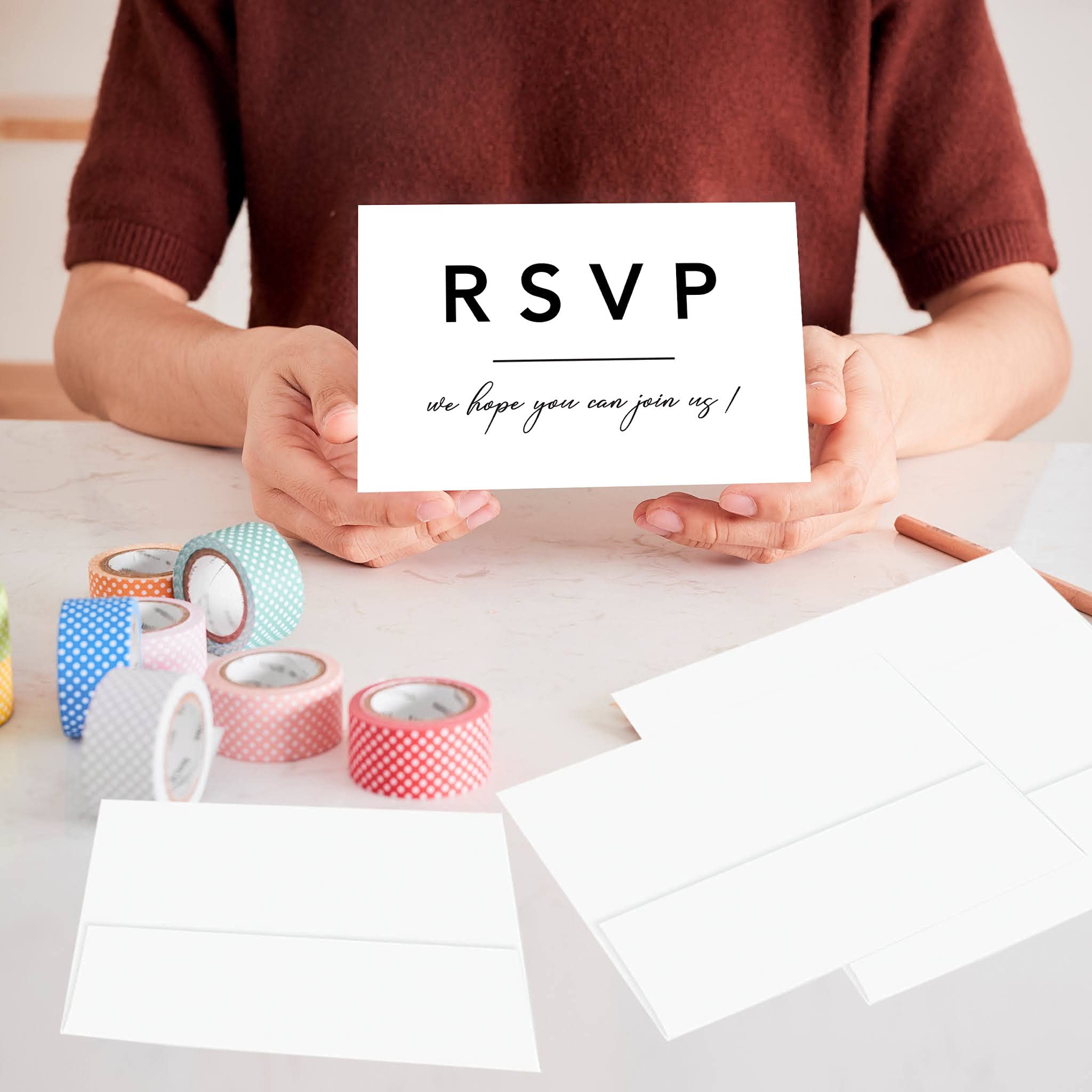 Personalized RSVP Postcards 56-Pack - Custom Wedding Invitation Reply Cards with Date & Return Address - 4x6 Inch Premium Cardstock - Perfect for Bridal Showers, Baby Showers & Birthday Events - Elegant Modern Design for Special Occasions