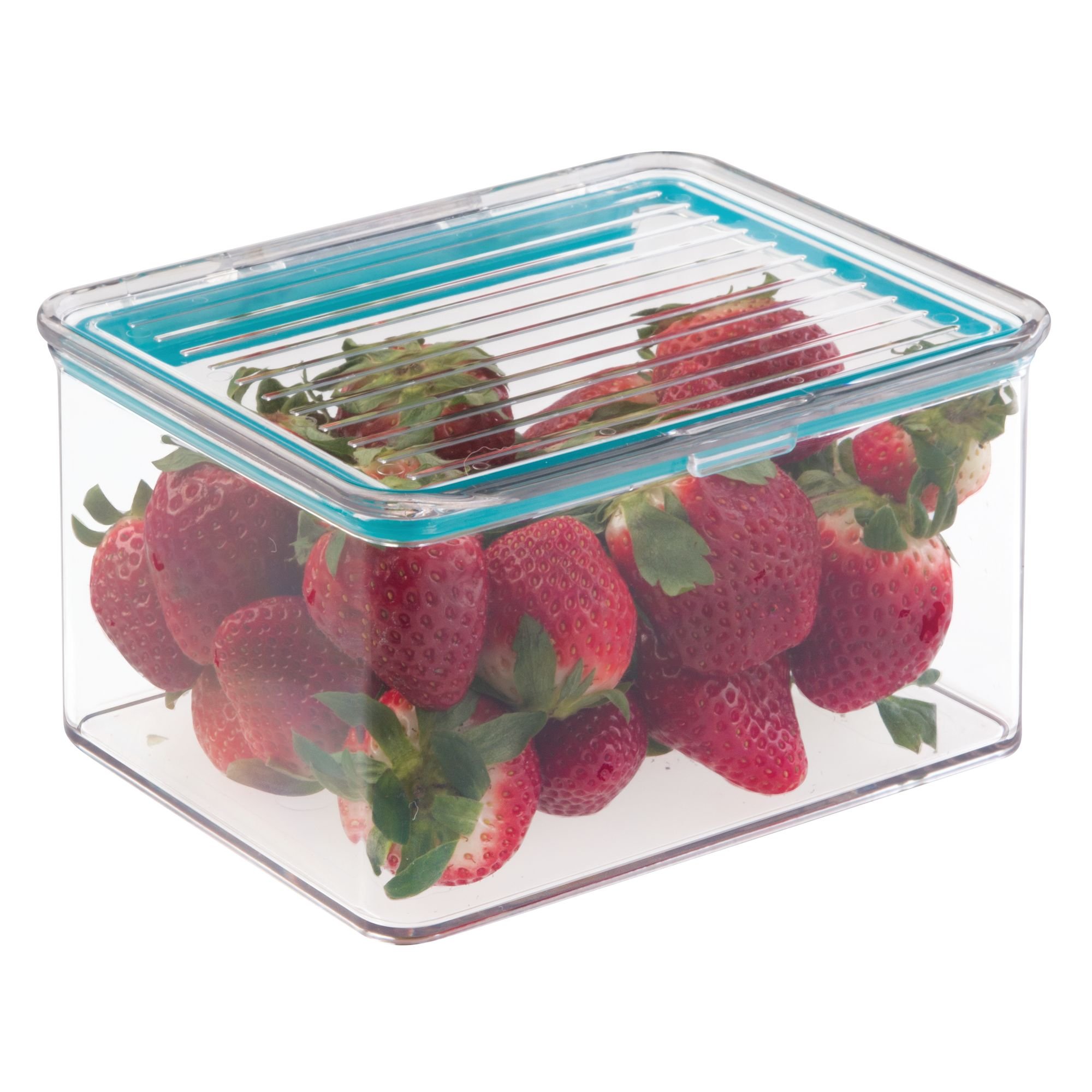 BPA-Free Plastic Food Storage Container with Airtight Hinged Lid - 1.5 Quart Pantry Organizer Bin for Kitchen, Fridge, Freezer & Cabinet - Clear (5.5
