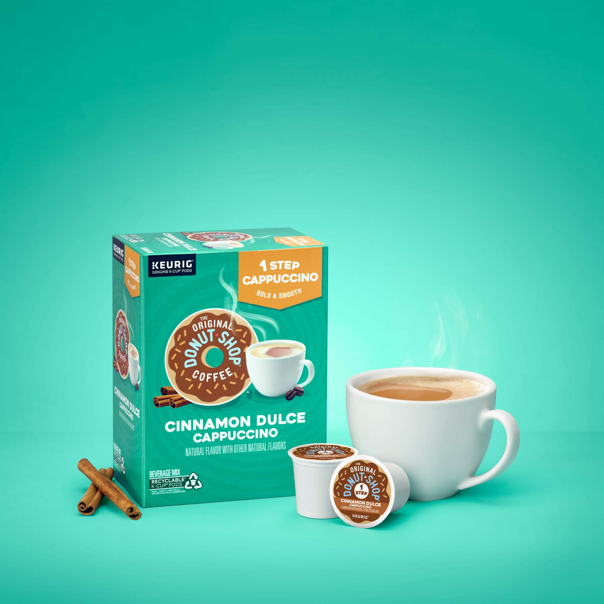 The Original Donut Shop One-Step Cinnamon Dulce Cappuccino Keurig K-Cup Pods - 60 Count (6 Packs of 10) - Perfect for Home, Office & Breakfast Time