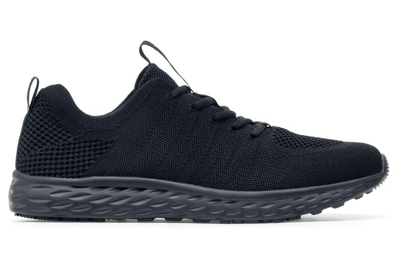 Shoes for Crews Everlight Men's Breathable Lightweight Lace-Up Slip Resistant Water Resistant Work Shoes - Black Non-Slip Safety Shoes for Restaurant, Kitchen, Hospital & Construction Workers