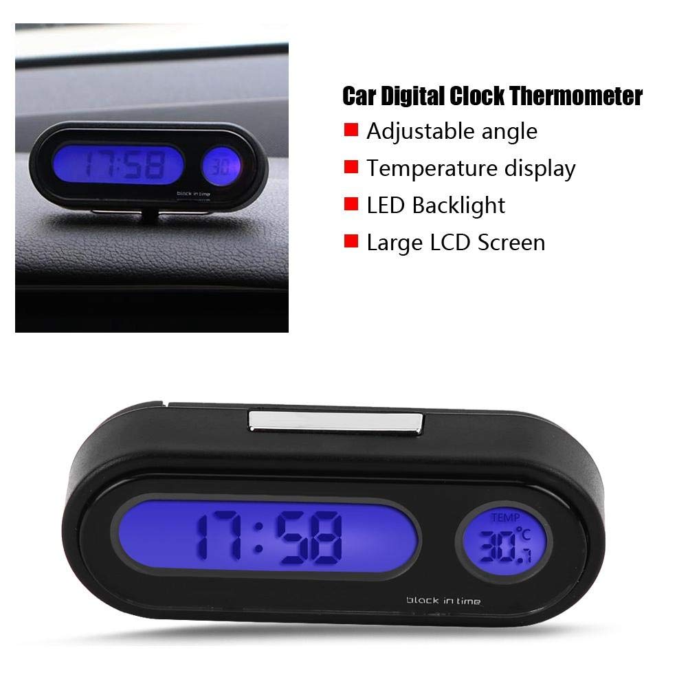 2-in-1 Car Digital Clock & Thermometer - LED Auto Temperature Display with Voltmeter for Vehicle Interior | Perfect for Road Trips, Commuting & Cabin Comfort Monitoring