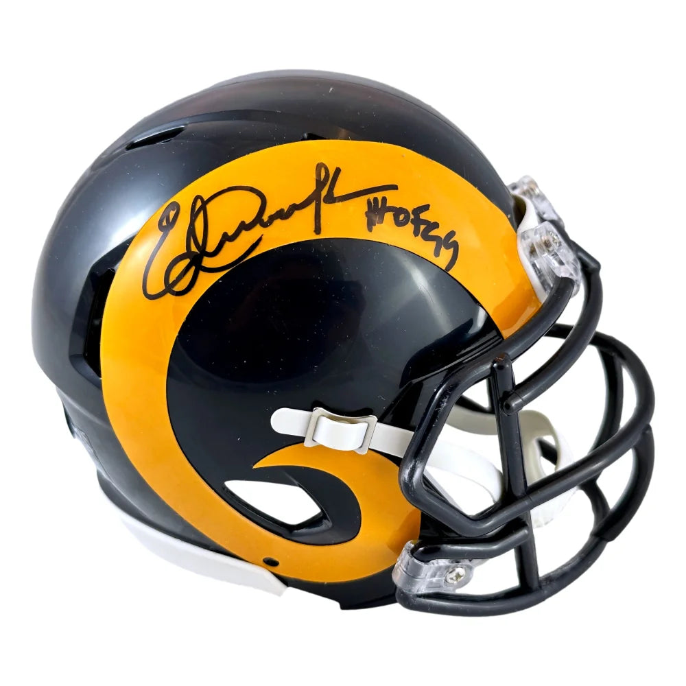 Eric Dickerson Autographed Los Angeles Rams Mini Helmet - Signed with BAS COA - Perfect for NFL Collectors, Sports Memorabilia Fans, and Rams Supporters