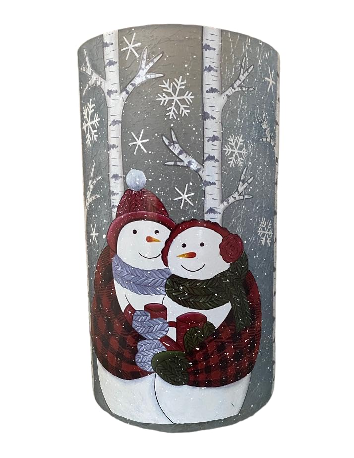 Yankee Candle Snow Peeps Large Crackle Glass Jar Candle Holder - Holiday Home Decor for Christmas, Winter & Cozy Nights